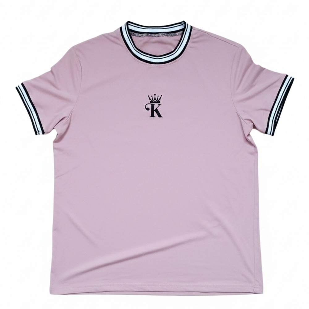 Men's Pink T-Shirt with Black Trim